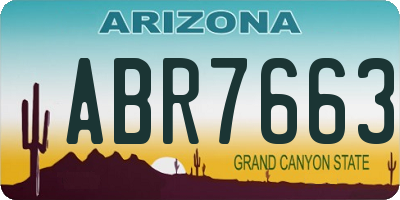AZ license plate ABR7663