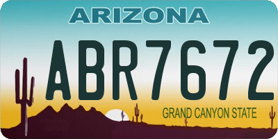AZ license plate ABR7672