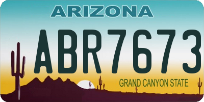 AZ license plate ABR7673
