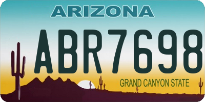 AZ license plate ABR7698