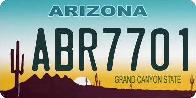 AZ license plate ABR7701