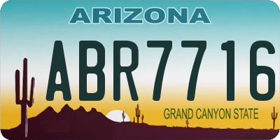 AZ license plate ABR7716