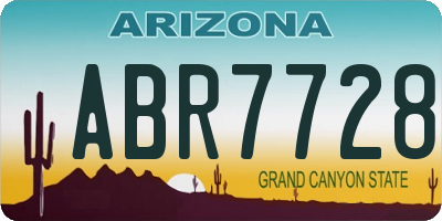 AZ license plate ABR7728