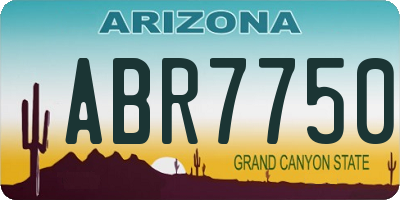 AZ license plate ABR7750