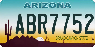 AZ license plate ABR7752