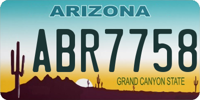AZ license plate ABR7758