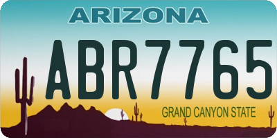 AZ license plate ABR7765