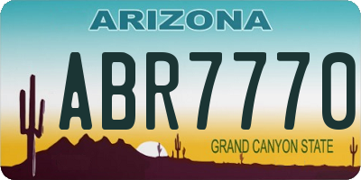 AZ license plate ABR7770