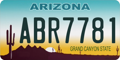 AZ license plate ABR7781