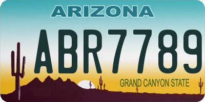 AZ license plate ABR7789