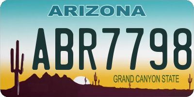 AZ license plate ABR7798