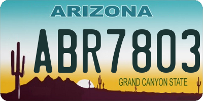 AZ license plate ABR7803