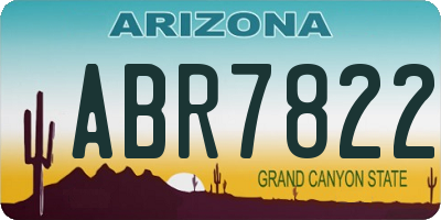 AZ license plate ABR7822