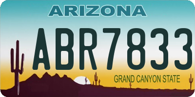 AZ license plate ABR7833