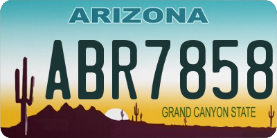 AZ license plate ABR7858