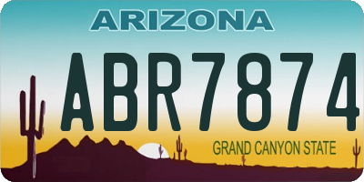 AZ license plate ABR7874