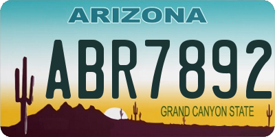 AZ license plate ABR7892
