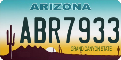 AZ license plate ABR7933