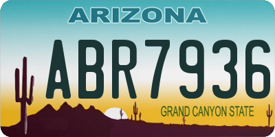 AZ license plate ABR7936