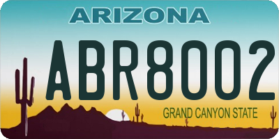 AZ license plate ABR8002