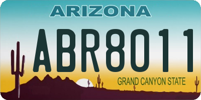 AZ license plate ABR8011