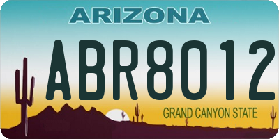 AZ license plate ABR8012