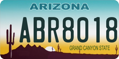 AZ license plate ABR8018