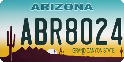 AZ license plate ABR8024