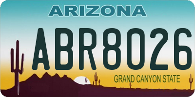 AZ license plate ABR8026