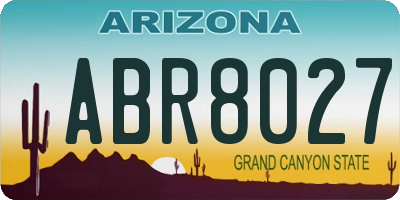 AZ license plate ABR8027