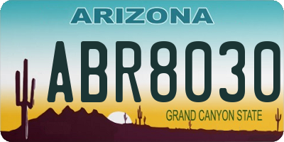 AZ license plate ABR8030