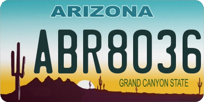 AZ license plate ABR8036
