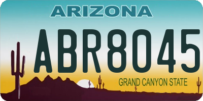 AZ license plate ABR8045