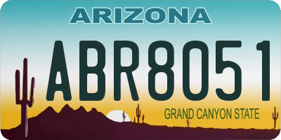 AZ license plate ABR8051