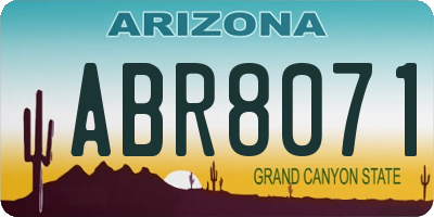 AZ license plate ABR8071