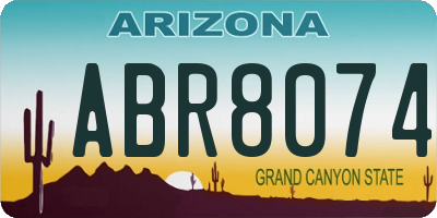 AZ license plate ABR8074