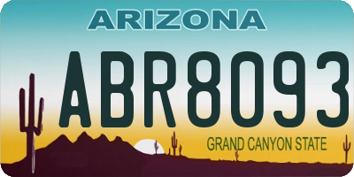 AZ license plate ABR8093