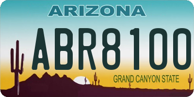 AZ license plate ABR8100