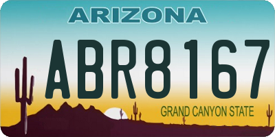 AZ license plate ABR8167