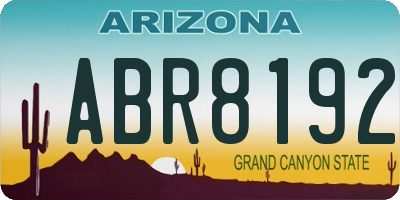 AZ license plate ABR8192