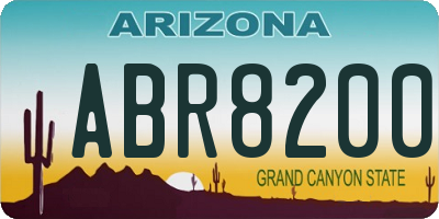 AZ license plate ABR8200