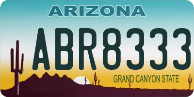 AZ license plate ABR8333