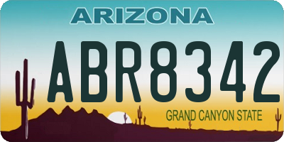 AZ license plate ABR8342