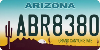 AZ license plate ABR8380