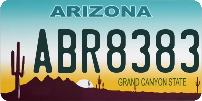 AZ license plate ABR8383