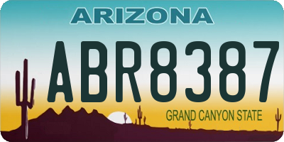 AZ license plate ABR8387