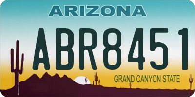 AZ license plate ABR8451