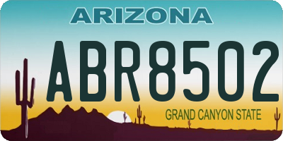 AZ license plate ABR8502