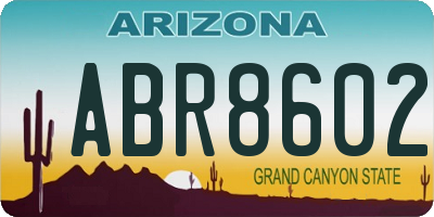 AZ license plate ABR8602
