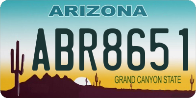 AZ license plate ABR8651